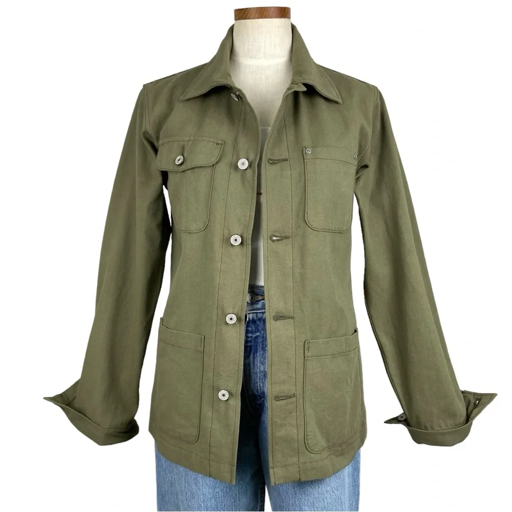 Gustin Army Green Canvas Chore Coat XS - Picture 3 of 13